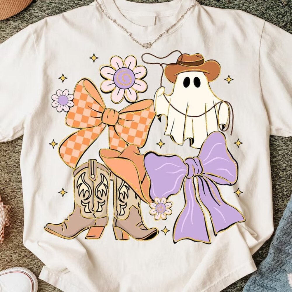 Halloween Ghost Coquette, Cowgirl Halloween Shirt